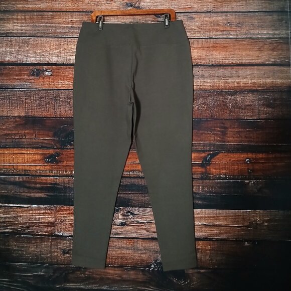 Orvis Pants Size Large Ponte Leggings Olive Green Stretch Yoga Hidden Pocket - Picture 3 of 8